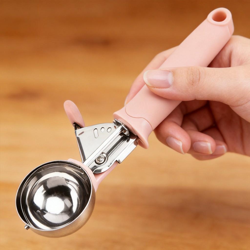 Stainless Steel Ice Cream Scoop With Logo For Home And Commercial Use
