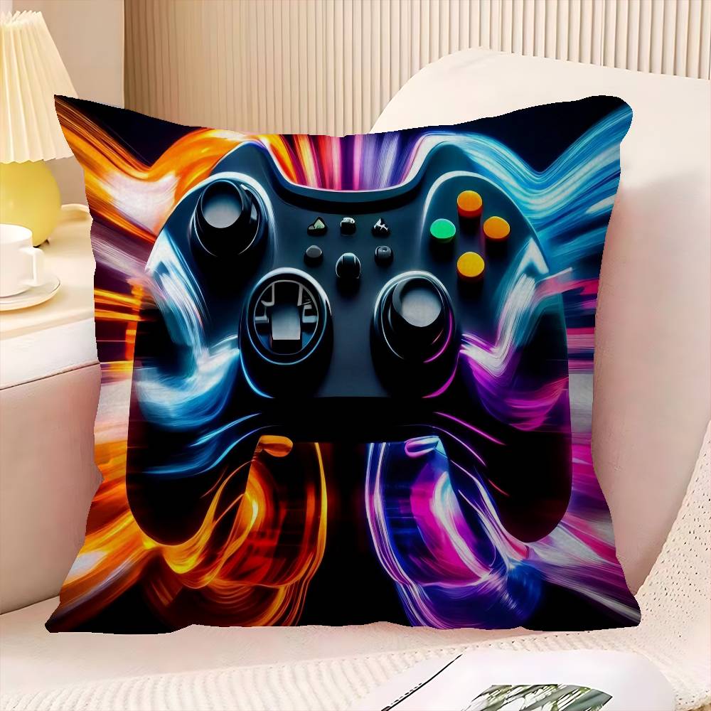 Gamer Casual Carpet With Controller Cushion Cover Car Throw Pillow Case For Sofa Car Christmas Gift 40x40cm 45x45cm