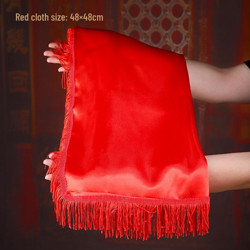 Buddha and Bodhisattva Statue with Red Silk Cloth Covering for Head and Body