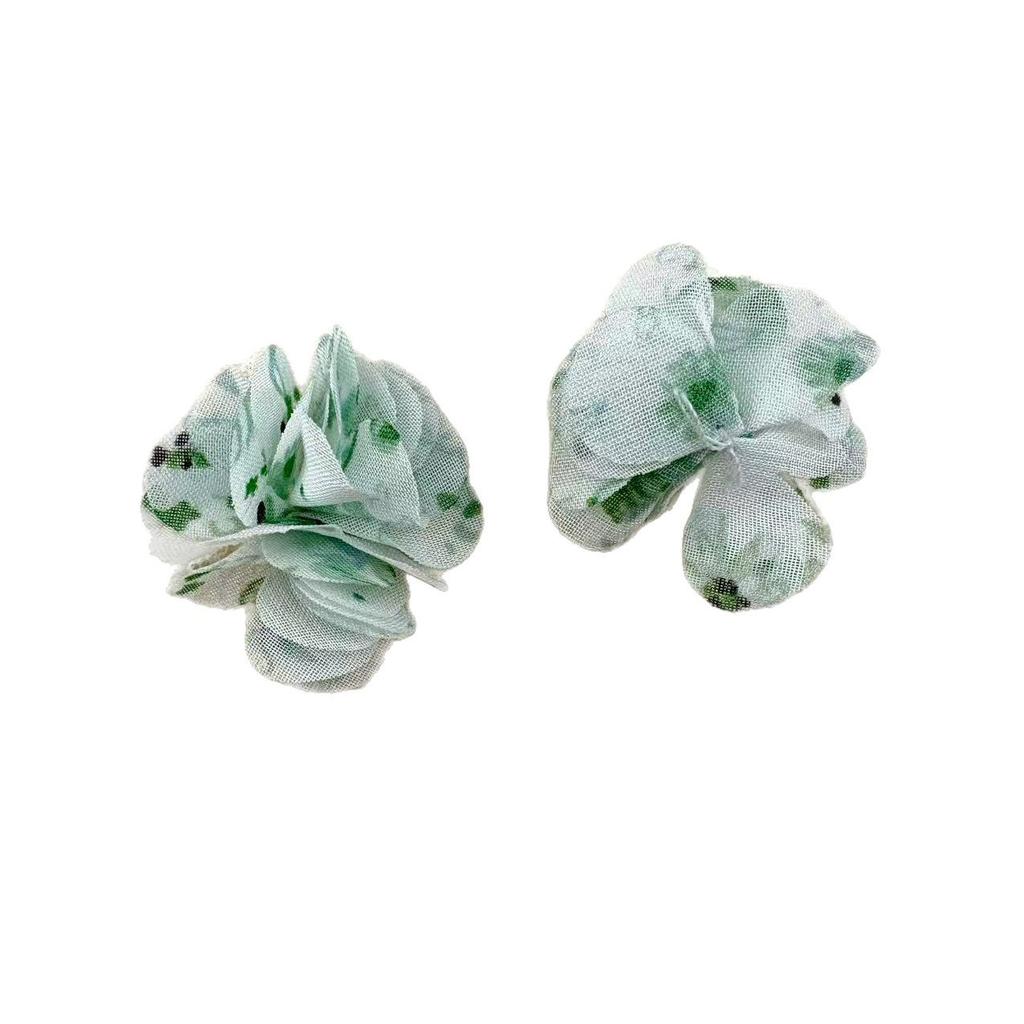 Hand-Sewn Retro Floral Jewelry Fabric DIY Stud Earrings