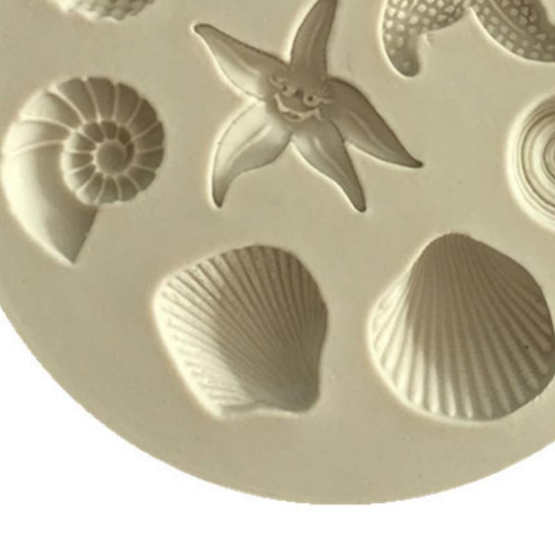 Marine Life Conch Starfish Shell Fondant Cake Silicone Mold Diy Chocolate Mold Kitchen Liquid Cake