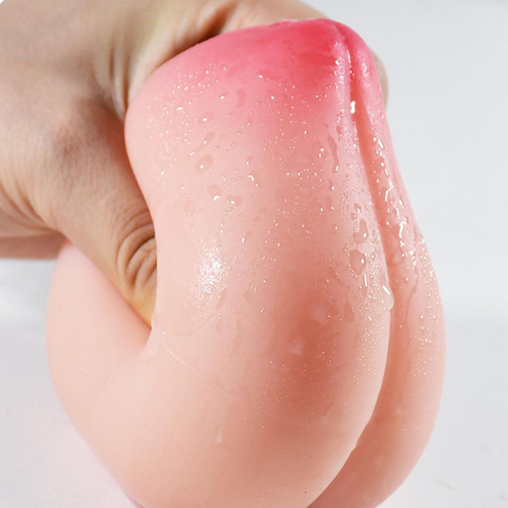 Peach Shape Male Masturbator Sex Doll with Anal Textured Channel Portable Silicone Pussies Masturbation Cup Adult Sex Toys for Men Penis Glans Trainer
