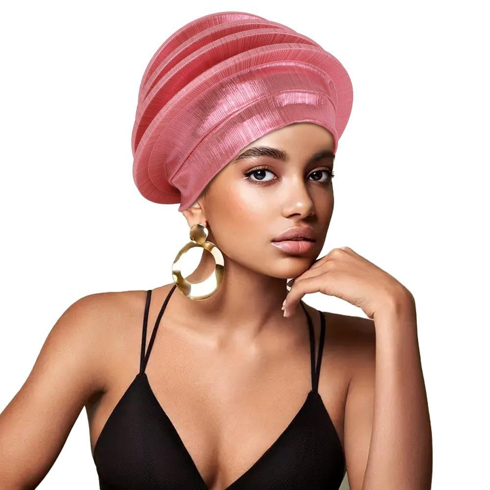 Traditional Spiral Beret Solid Color Nigeria Headpiece  Wedding Party African Lady Use
