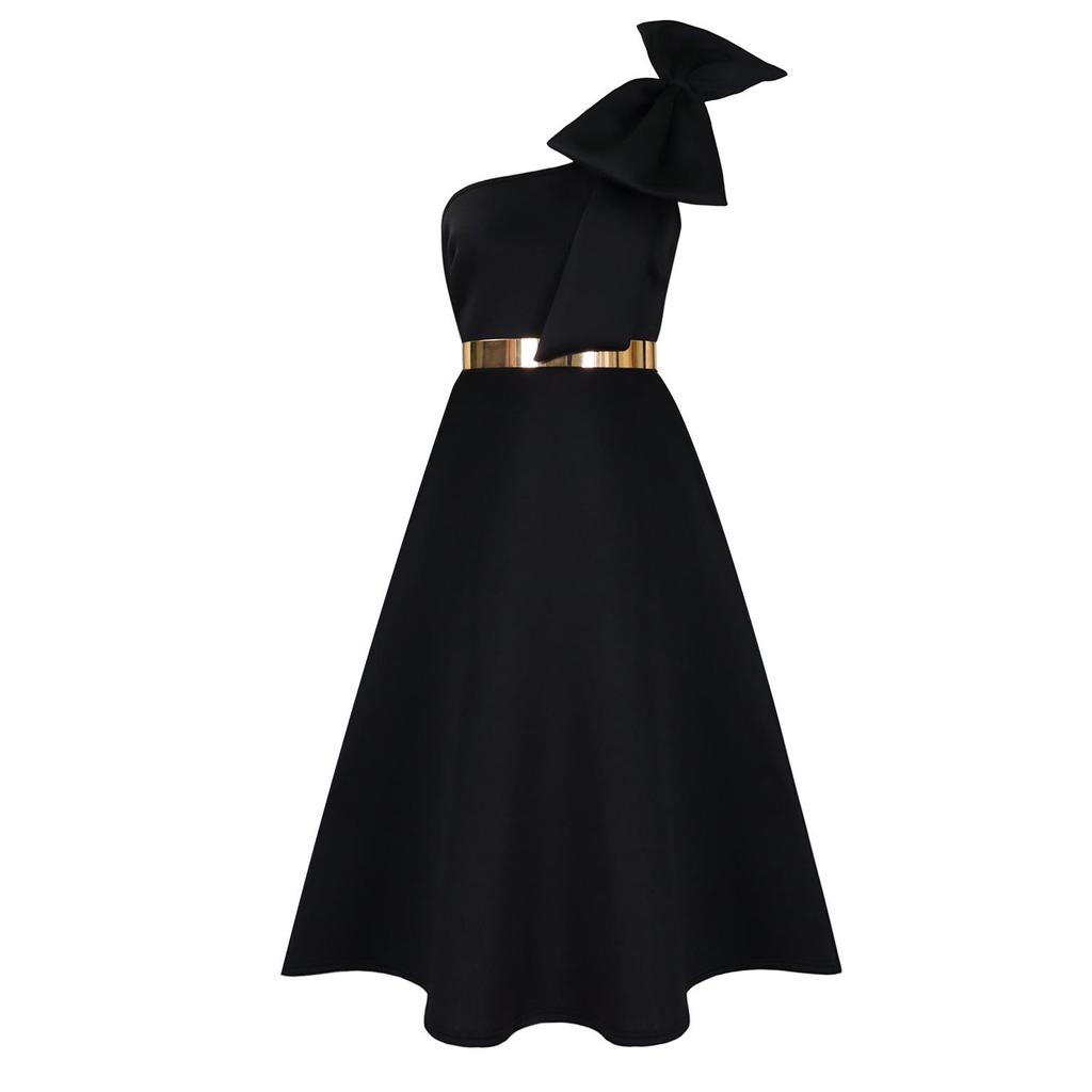 C8607 Women's Solid Color Sexy Evening & Banquet Dress - European/American/African Fashion