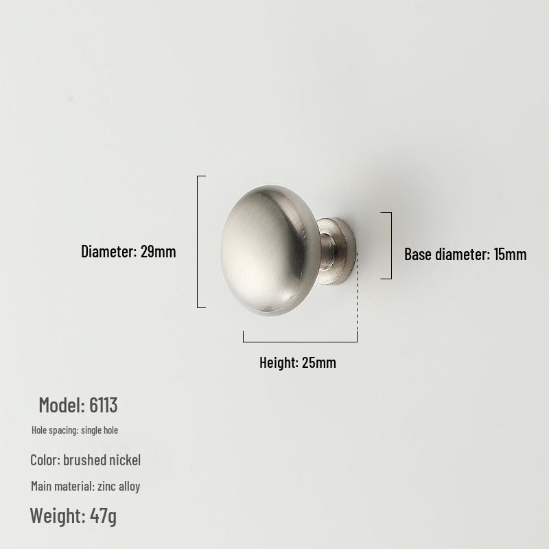 American Minimalist Zinc Alloy Single Hole Handle for Drawer, Shoe Cabinet, Wardrobe - Bright Silver/Gold Finish