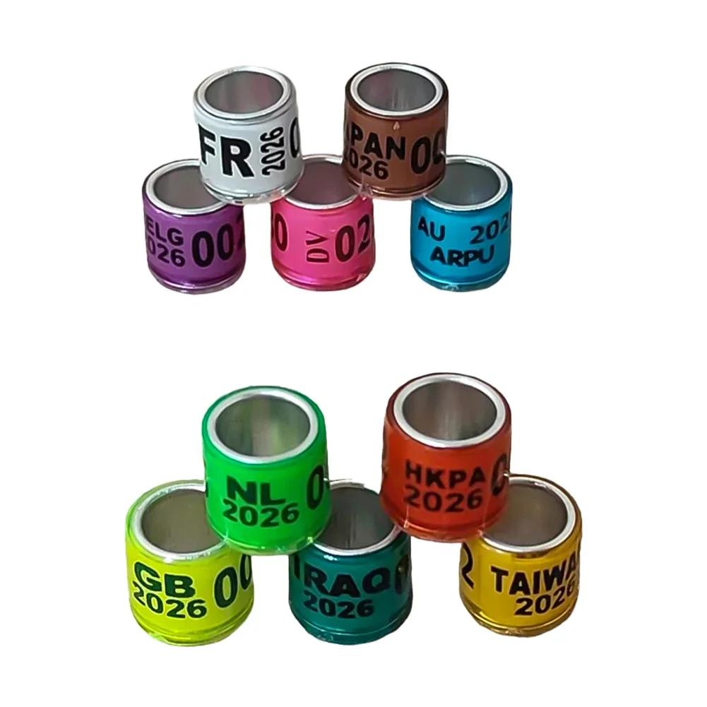 8x11mm Numbered Pigeons Foot Ring 10-50Pcs 2026 Multicolor Parrots Leg Rings for Birds Outdoor Training