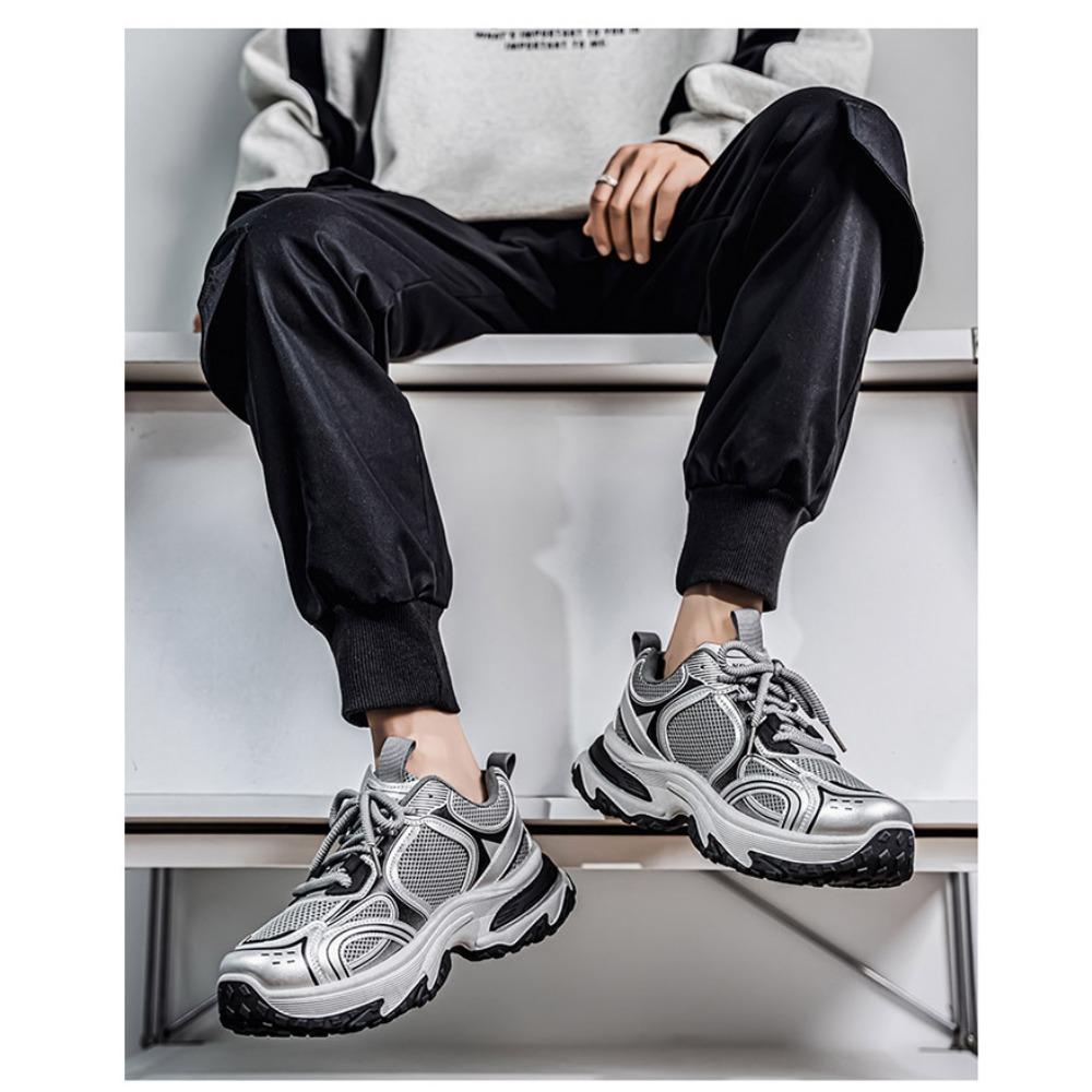 Casual Sports Shoes - Loose Sports Style Lace Up Low Top Shoes, for Outdoor Activities, Hiking, Skateboarding,Plus Size Fashionable Sports Shoes