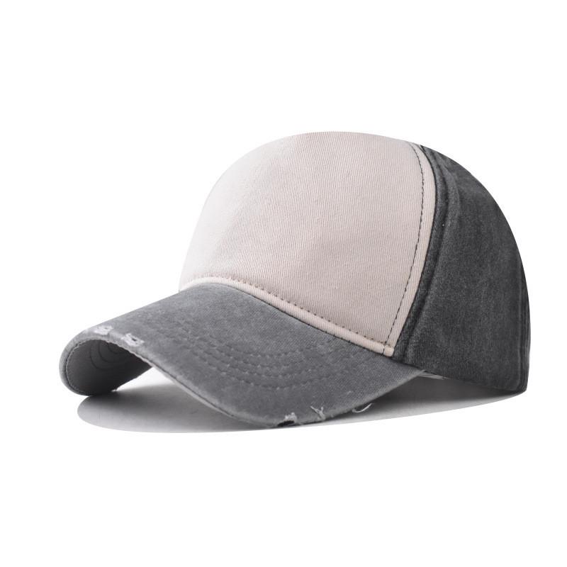 Block Color Cotton Wash Plain Baseball Cap Sun Protection Hat For Men And Women