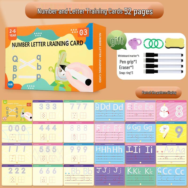 

Стираемая забавная ручка, карточки для практики написания цифр и контроля для детей