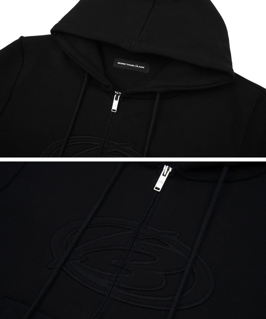 More Than Black Cut Off Hood Jacket