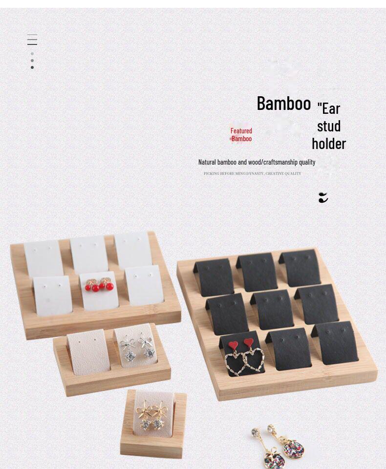 Tavă și suport mobil pentru afișarea cerceilor din bambus