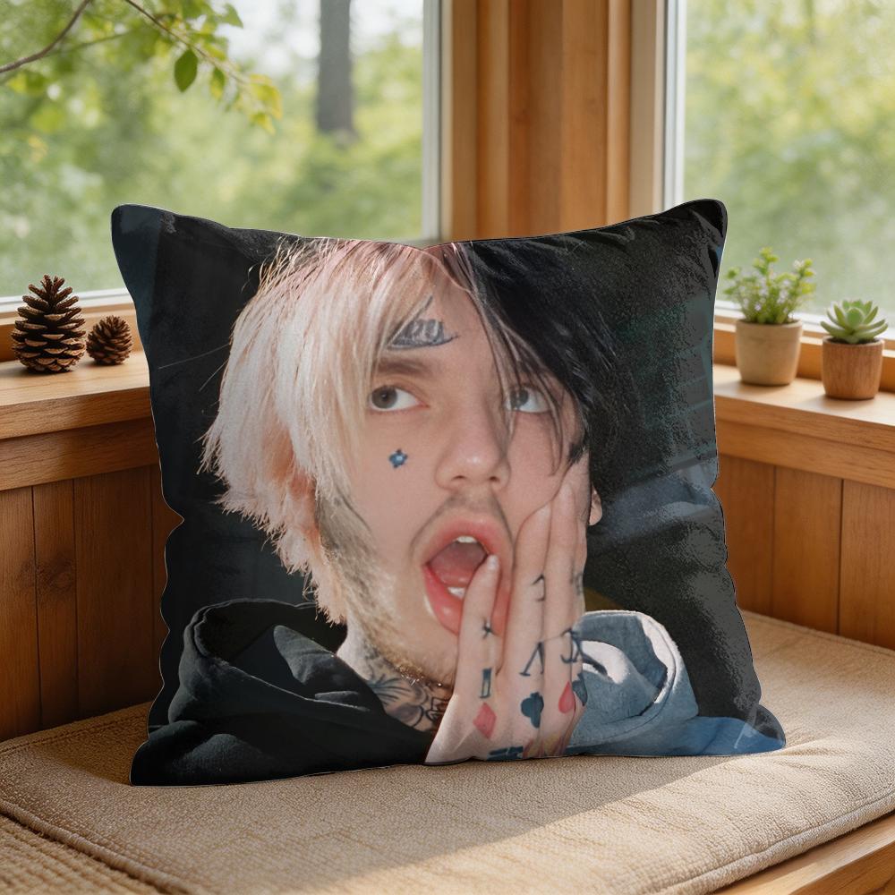 LLil Peep HHell Boy Cushion Cover Square Short Plush Pillow Case Living Room Sofa Home Decor Funda X