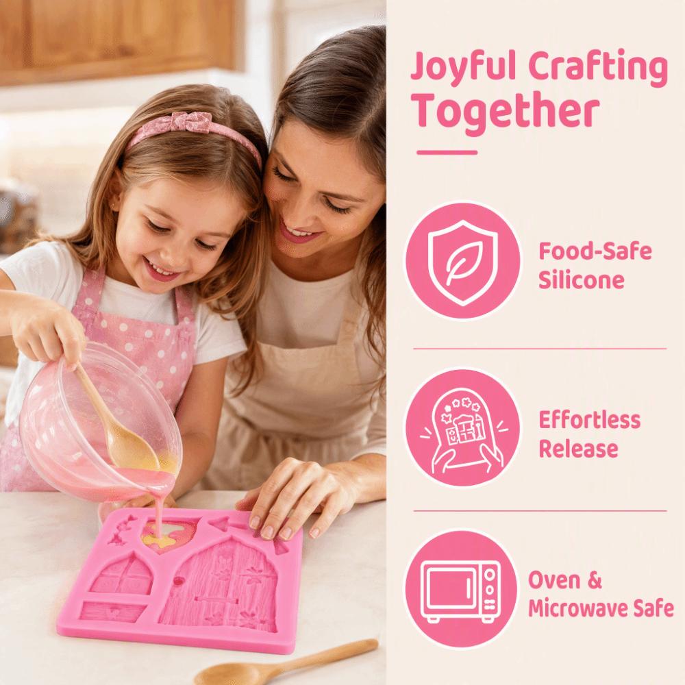4pcs Non-Stick Silicone Chocolate Molds Easy Release Door Mushroom Mold  Cupcake Topper