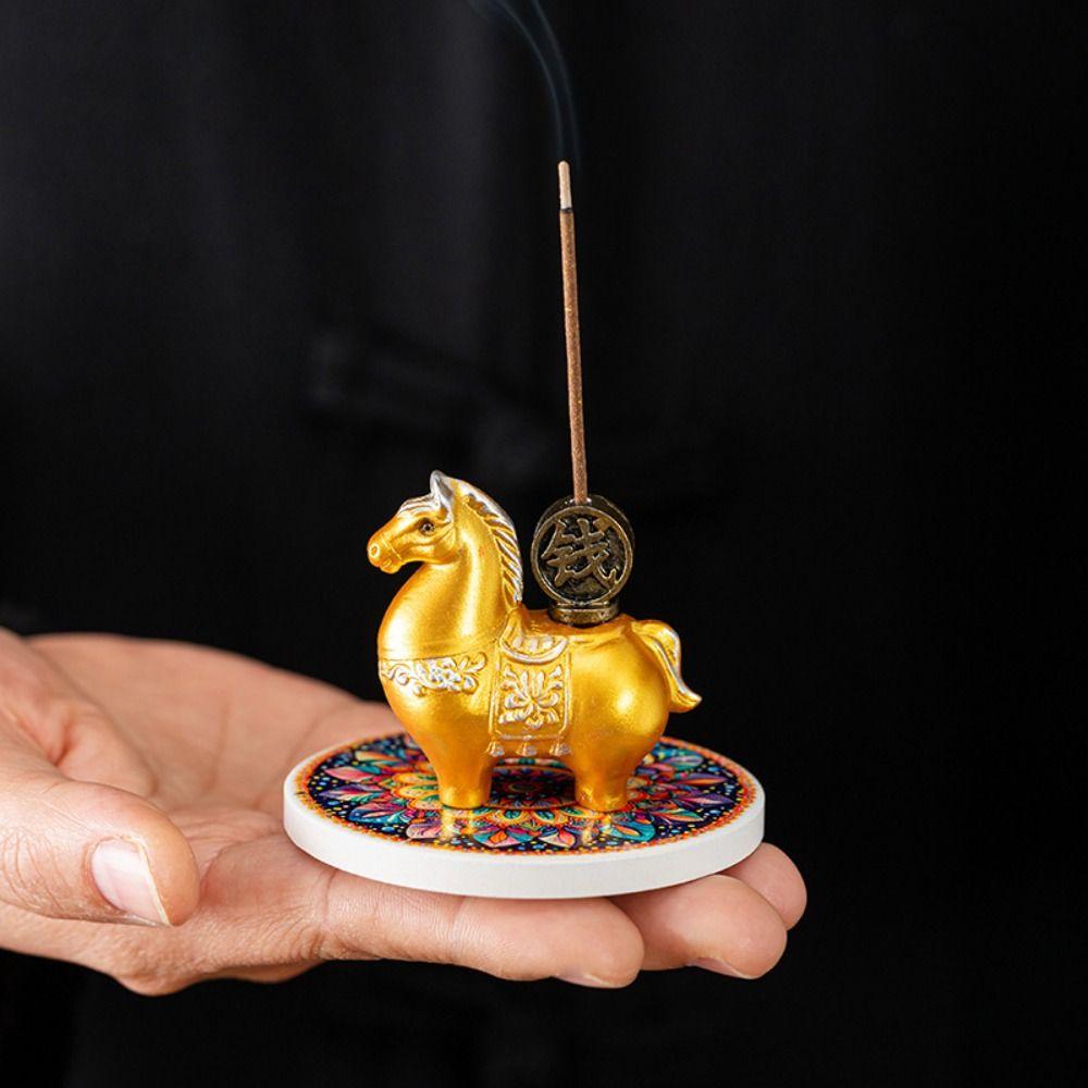 Resin Zodiac Pony Incense Burner Pony Shape Cense Holder Indoor Incense Burner Realistic Crafts