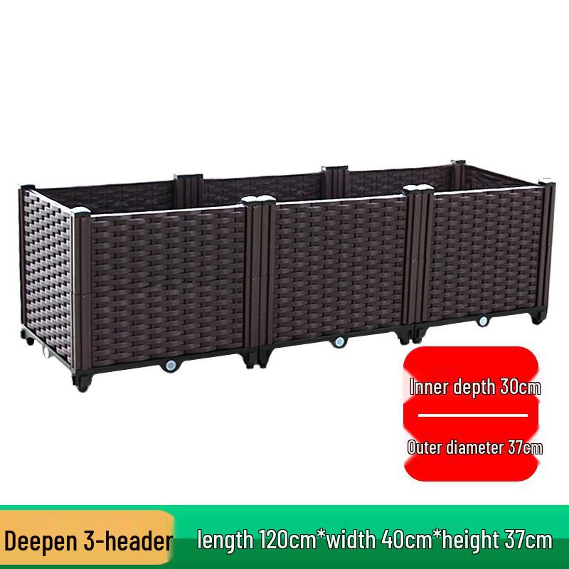 Extra-Large Thickened Raised Plastic Planter for Vegetables - Ideal for Family Rooftop or Balcony Gardening