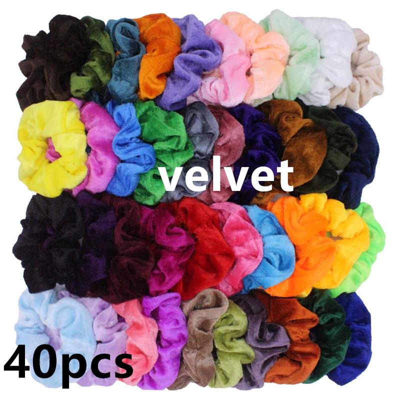 50/40/30 Stück/10 Stück Haargummis für Frauen Mädchen Plüsch Elastisches Band Gummiband Weihnachten Weihnachtsmann Accessoires Flauschiger Kunstpelz Satin