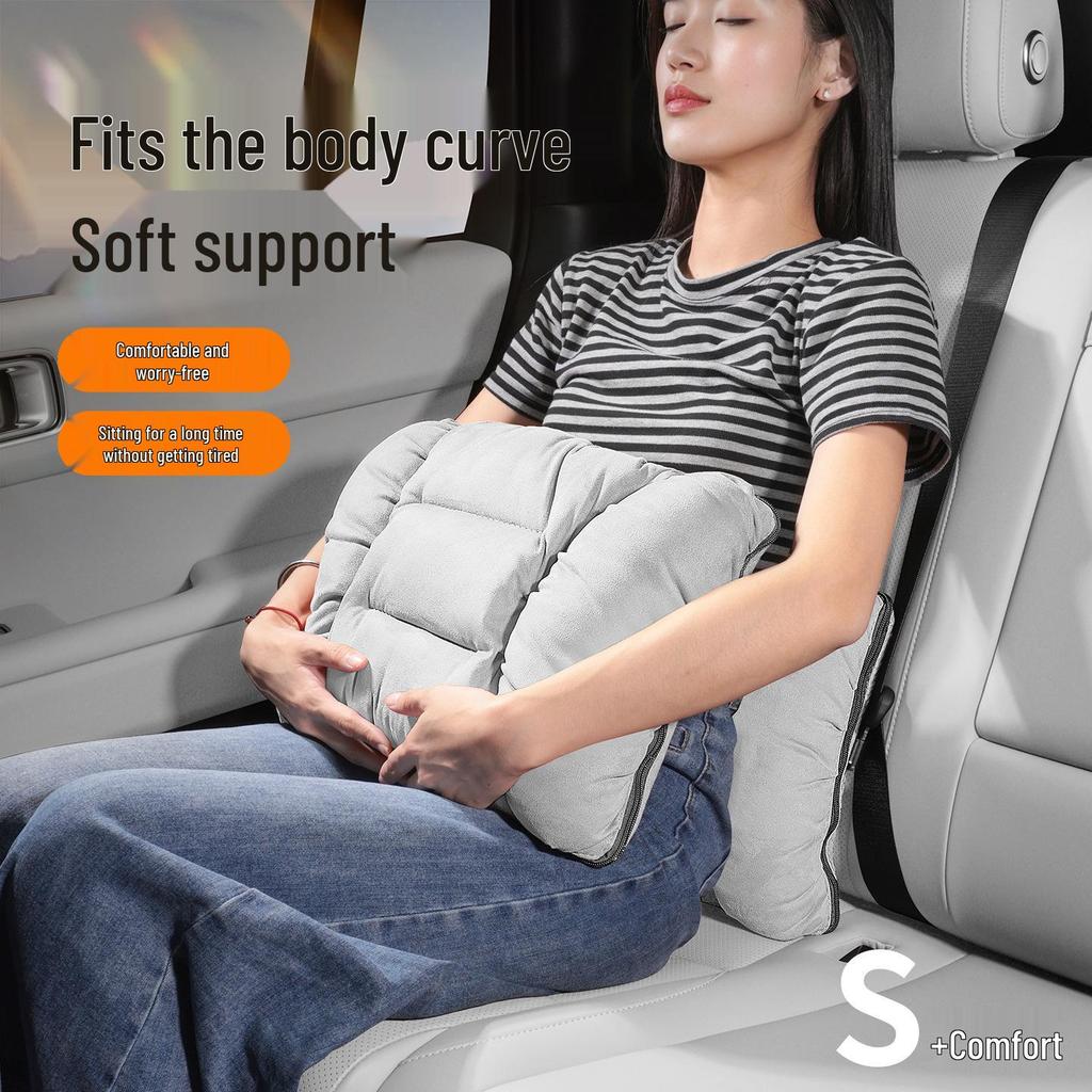 Flannel Lumbar Support Car Seat Pillow
