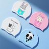 Large Swimming Caps Kids Ear Protection Long Hair Waterproof Silicone Swim Cap Swimming Hats Carton Print Swimming Accessories