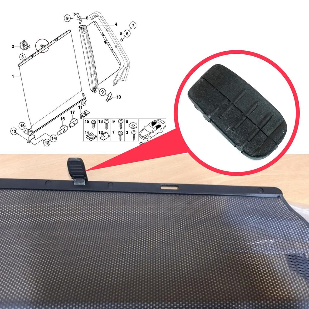 BDP147 Hintertür Fenster Sonnenschutz Vorhang Sonnenschutz Rollos Halter Clips für BMW E39 M5