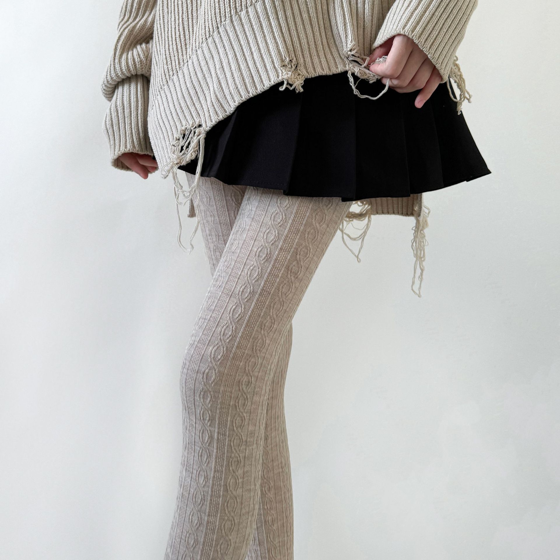 

Осенние и зимние тонкие женские чулки до бедра Колготки Женские колготки Хлопковые вязаные леггинсы-колготки Чулки-колготки Body Stockings 35-65kg