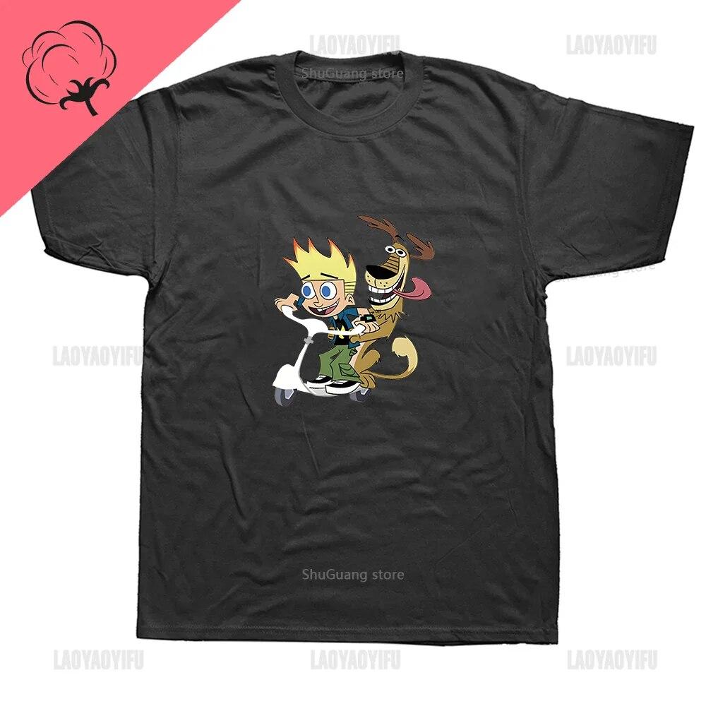 Nostalgia Cartoon Johnny Test Print Tops Vintage Lovely Kawaii Clothes Unisex Graphic T Shirts Casual Harajuku Cotton Ropa Mujer