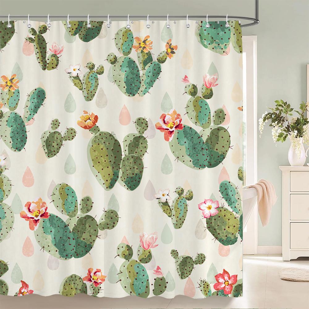

1 Pc Spring Flowers And Plants Pattern Shower Curtain, Waterproof Fabric Bathroom Curtain Machine Washable For Bathtub Decor W60H190(CM)-1 Pcs