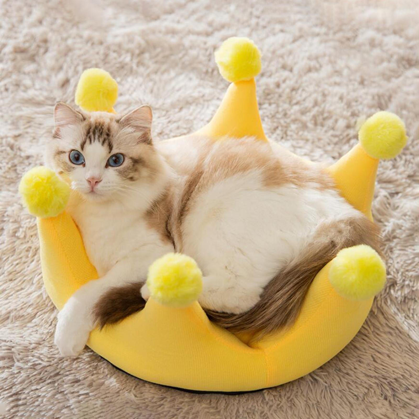 

Гнездо для кошачьей кровати Snooze Sleeping успокаивающее, мягкое, моющееся, уютное самосогревающееся питомник для собак для кошек жёлтый