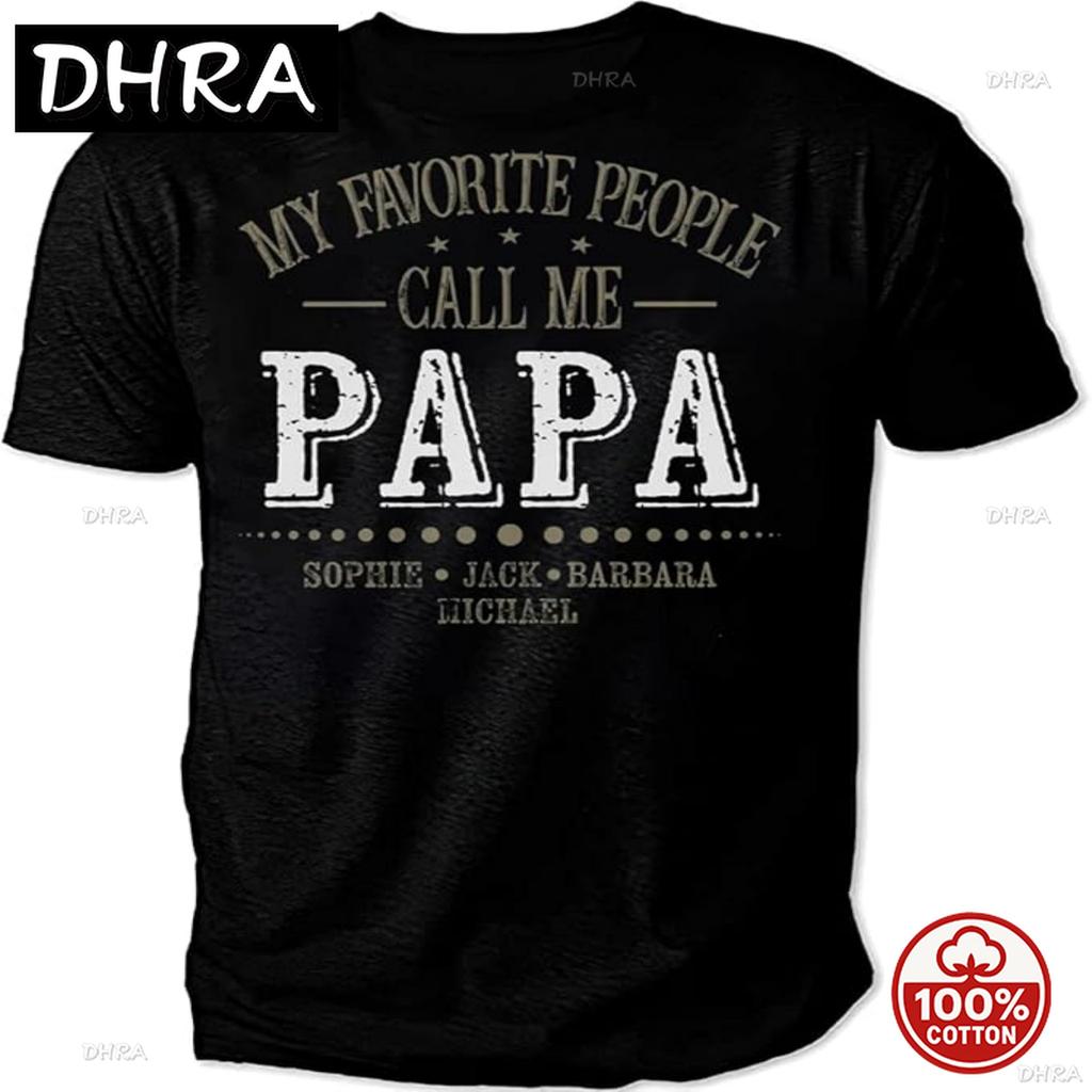 Customized Unisexs Grandpa American Flag Fathers Day 4th Of July First Gift Tshirts For Dad Poppop Pop Papa With Grandkids Names