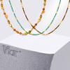 Vnox Colored Beads Chain Necklace For Women, Short Natural Stones Chokers, Bohemia Neck Accessories