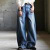 Damen High-End Gewaschene Jeans Weite Hosen Herbst Winter