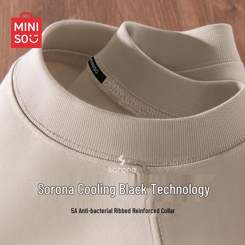 MINISO Men s Solona Heavyweight Antibacterial Cool-Feel T-Shirt L