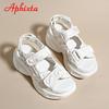 Aphixta Summer 7.5cm Platform Sandals Women Wedge Heels Shoes Adjustable Hook & Loop Silk Fabrics Cool Beach Slides Plus Szie 42