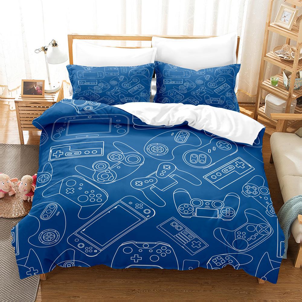 3D Digital Printing Three-Piece Quilt Cover Gamepad Three-Piece Set