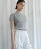 BIBYSEOB Mock Neck Pleated T-Shirt Gray [T62]