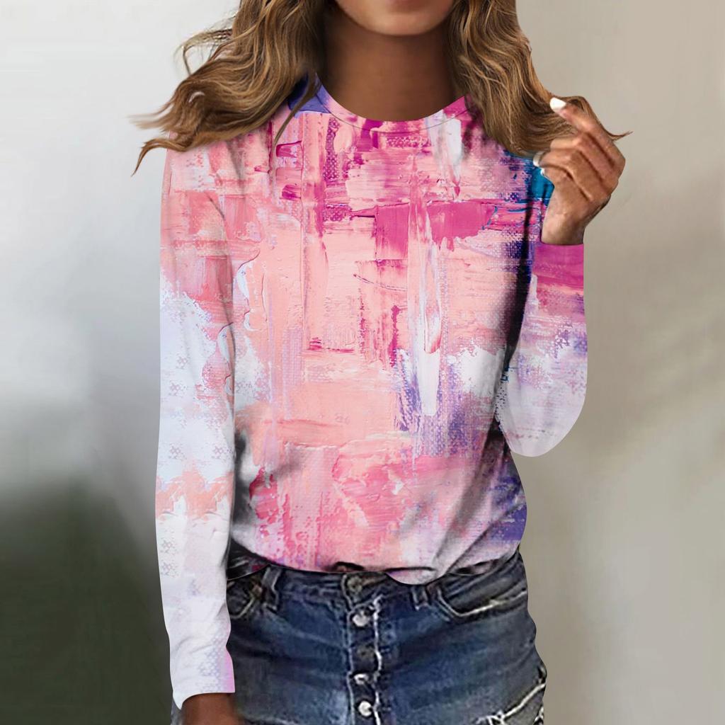 Modisches, lässiges Langarm-Oberteil mit Vintage-Ausschnitt für Damen