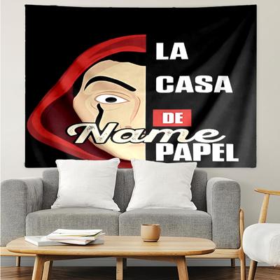Custom Name La Casa De Papel Print Tapestry, Backdrop, Easy Setup, Ideal for Bedroom, Office & Living Room, with Aesthetic Wall Hanging Decor.