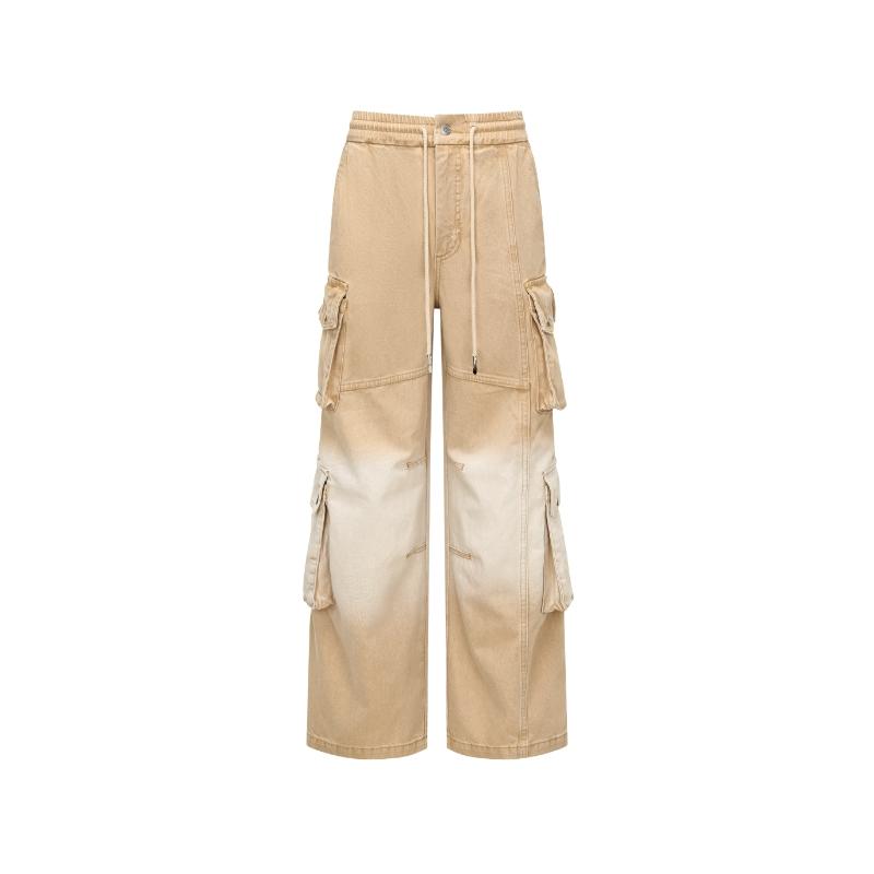 Feng Chen Wang SS25 Jeans Unisex Khaki FENG19TR22