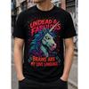 Herren Undead Unicorn Grafik-T-Shirt Mit Zombie-Humor Kurzarm Baumwoll-T-Shirt Für Halloween-Party Und Lässige Tägliche Kleidung