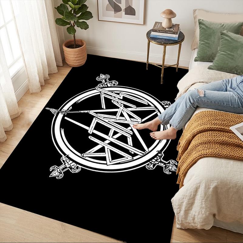 Metal Band Living Room Nonslip Area Rug Soft Carpet For Bedroom Game Playroom Sofa Office Home Decor Doormat Christmas Gift C926311