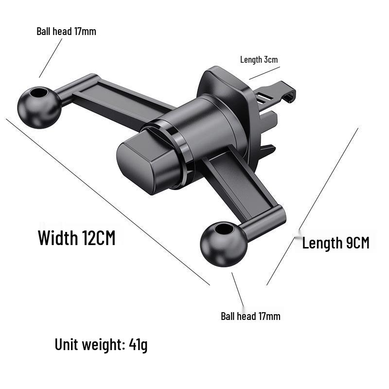 Dual-Head Magnetic Car Phone Holder with 17mm Ball Joint for Air Vent Navigation