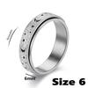Frosted Hollow Star Moon Stainless Steel Rotating Ring For Men Anxiety Relief Finger Ring Fidget Spinner Anillo Antiestres