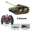 2.4G 7CH/4CH Remote Control Crawler Tank with Light and Music Multifunctional Simulation RC Tracked Tanks Model Kids Toys Gift