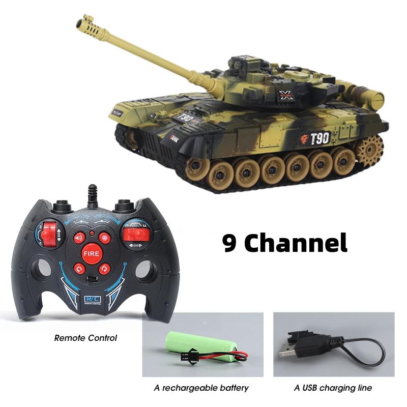 2.4G 7CH/4CH Remote Control Crawler Tank with Light and Music Multifunctional Simulation RC Tracked Tanks Model Kids Toys Gift