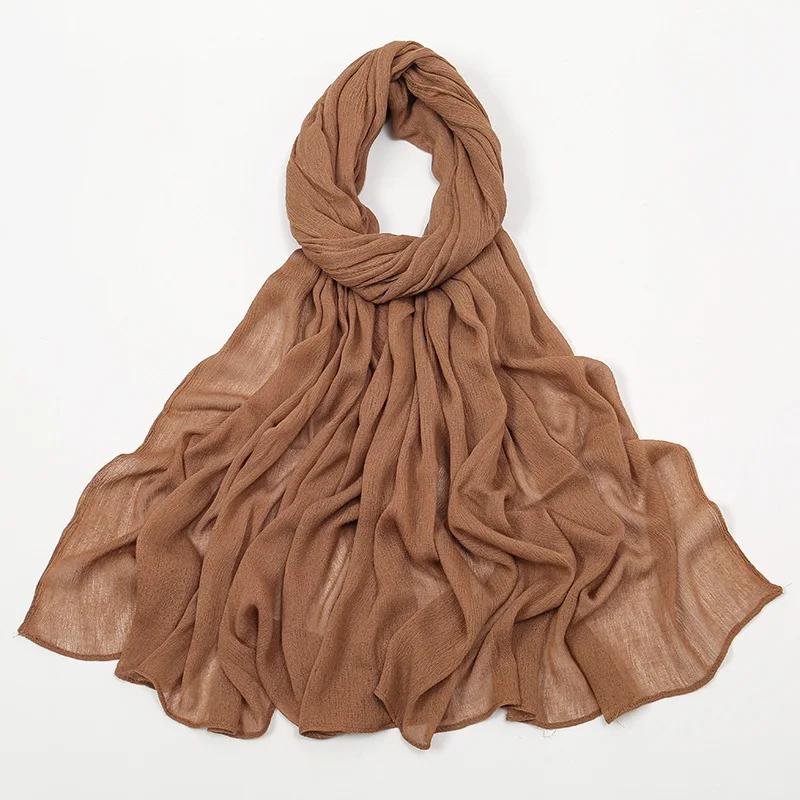 2024 Soft Rayon Cotton Muslim Hijabs for Women Scarf Plain Shawls Femme Musulman Viscose Rayon Headscarf Islamic Turban Headband