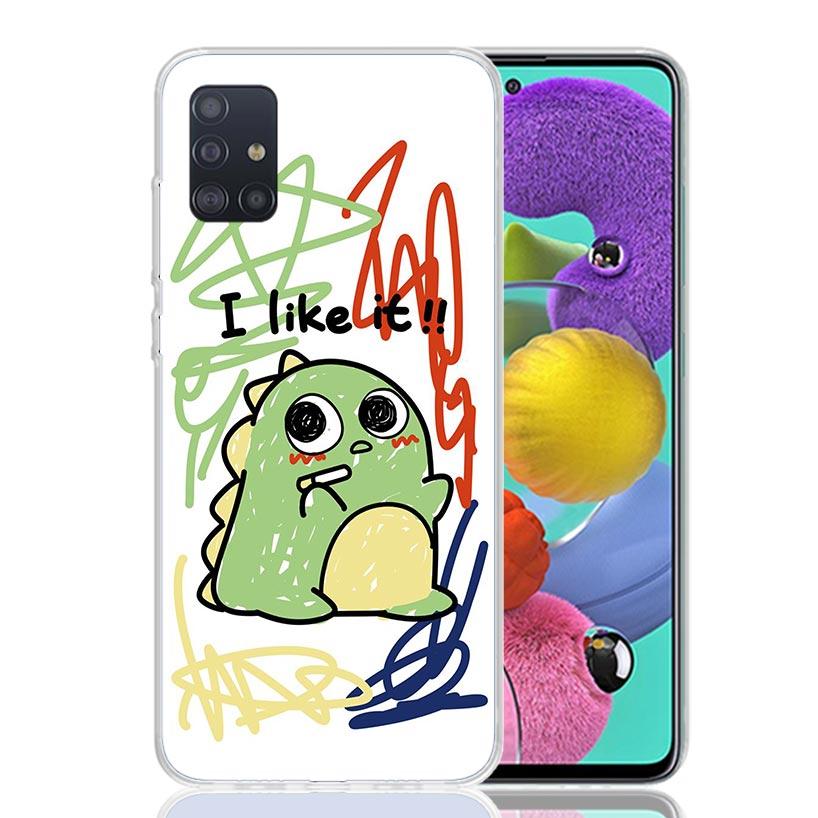 Dinosaur Cartoon Cute Phone Case For Samsung Galaxy A52 A32 A22 A12 A02S A50S A30S A51 A31 AA71 Note 20 Ultra 10 S10 Plus Galaxy