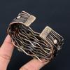 Dendrite Opal Gemstone Pure Copper Wire Wrapped Handmade Cuff/Bangle Jewelry