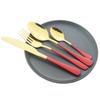 24Pcs Gold Dinnerware Cutlery Set Mirror Dinner Knives Fork Coffee Spoon Silverware Stainless Steel Party Flatware Tableware Set