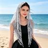 Fringed Lace Veil Shawl Tassel Style Veil Face-covering Headscarf Weddings Decoration Vintage