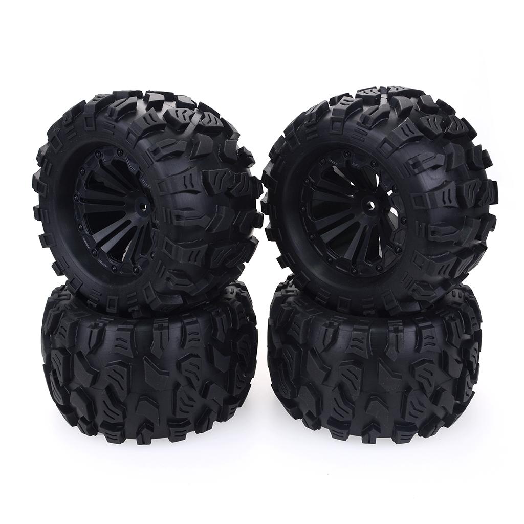 ZD Racing 4PCS 125MM 1/10 Monster Truck Tire Rubber Rocks Tyres 12mm Wheel Hex for RC Crawler Axial Traxxas Tamiya Kyosho