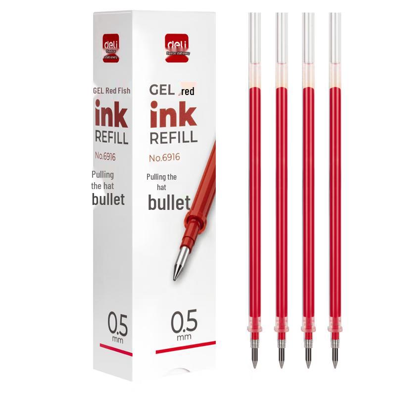 Deli 0.5mm Red Gel Pen Refills 0.5mm